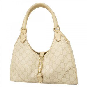 Gucci Shoulder Bag Guccissima 145819 Leather Ivory Women's